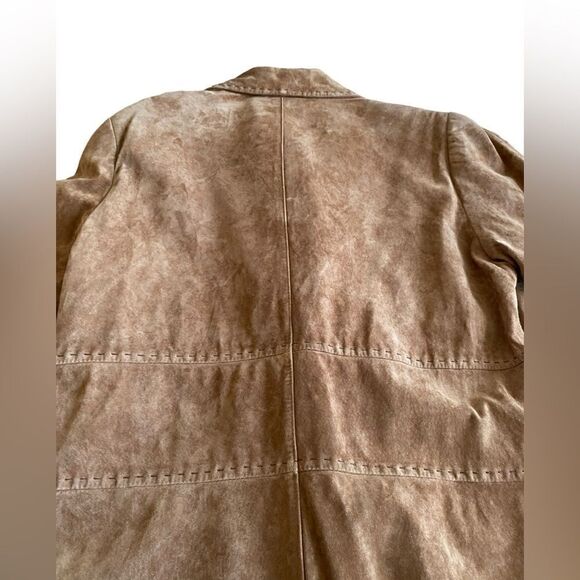 FABULOUS Alfred Sung Brown Long Suede Coat - Picture 9 of 15